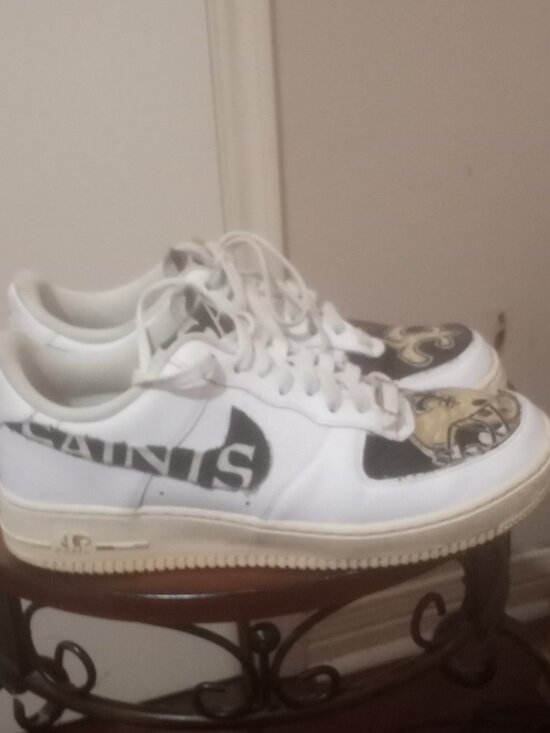 Nike Other - Mens Nike Air Force One 07 New Orleans Saints NFL White Leather Size 9.5 Tennis